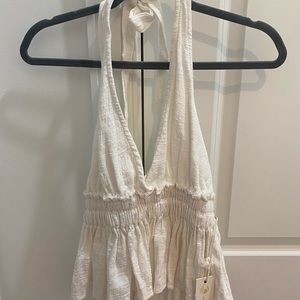 Small White Halter Tie Top